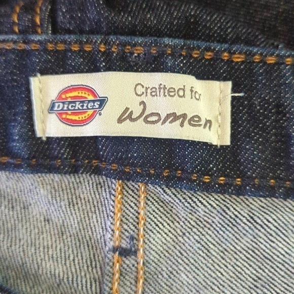 Dickies Crafted For Women Relaxed Fit Dark Wash Structured Jeans Size 2 Workwear - Picture 10 of 14